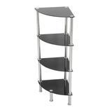 Latitude Run® Corner Unit Bookcase in Black/Gray | 34.06 H x 16.14 W x 11.81 D in | Wayfair 9F4D3543ED65421E9900156AD2294A24