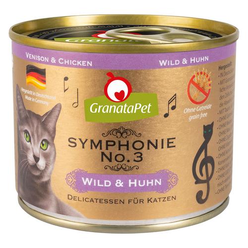 12 x 200g Symphonie Wild & Huhn Granatapet Katzenfutter nass