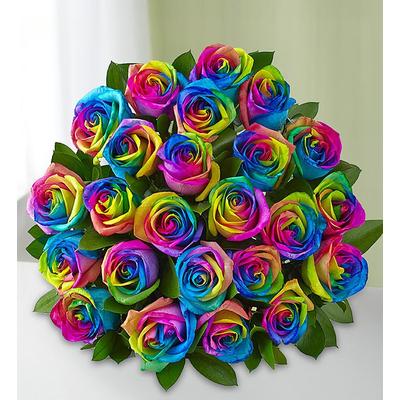 1-800-Flowers Flower Delivery Rainbow Roses 12-24 Stems, 24 Stems Bouquet Only | Same Day Delivery Available