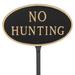 Montague Metal Products Inc. No Hunting Statement Garden Sign Metal | 6 H x 10 W x 0.25 D in | Wayfair SP-24sm-LS-BG