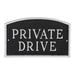 Montague Metal Products Inc. Large Arch Private Drive Statement Plaque Sign Aluminum in Gray/Black | 5.5 H x 9 W x 0.25 D in | Wayfair SP-12sm-W-BS