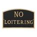 Montague Metal Products Inc. No Loitering Statement Garden Plaque Metal | 10 H x 15 W x 0.25 D in | Wayfair SP-13S-W-BG