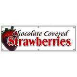 72 CHOCOLATE COVERED STRAWBERRIES BANNER SIGN candy dipped chocolatier sweet