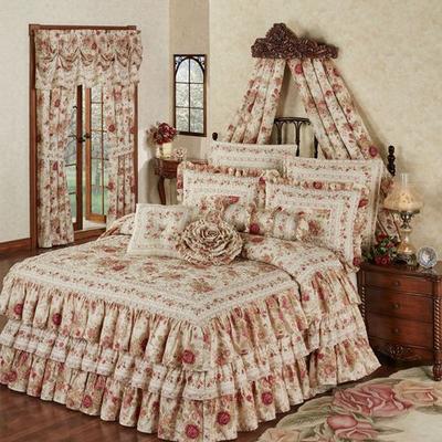 Heirloom Rose Ruffled Grande Bedspread Fawn, King,...