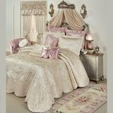 Portia II Grande Bedspread Pearl, California King 24" Drop, Pearl