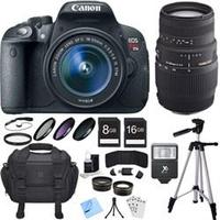 Canon EOS Rebel T5i 18MP SLR Digital Camera with 18-55mm and 70-300mm Lens Bundle