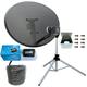 SSL Satellites Compatible with Sky or Freesat - Satellite Tripod & Dish Set for Caravan, Camping, Motorhome - Comes w/Tripod, MK 4 80cm Sky Dish, Quad LNB, 20M Black Twin Coax Cable, Satellite Finder