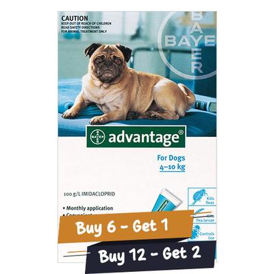 Advantage Medium Dogs 11-20lbs (Aqua) 6 Doses + 1 Free