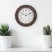 La Crosse Technology 12" Silent Quartz Wall Clock 12.0 H x 12.0 W x 2.36 D in/whiteGlass/Plastic in Brown | 12" W X 12" H X 2.36" D | Wayfair