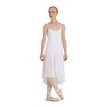 Capezio Camisole Empire Dress Dance Costume, Elegant Dance Costumes With Leotard & Flowing Georgette Skirt, Sleeveless Dress For Women, Ideal For Lyrical & Ballet Dance - White, S (Small)