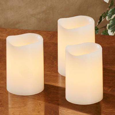 Nera LED Flameless Candles Ivory, Set of Three, Iv...