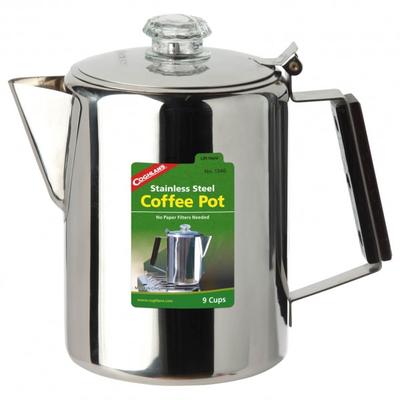 Coghlans - Edelstahlkanne Coffee Pot - Topf Gr 9 Tassen grau