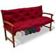 Beautissu Garden Bench Cushion 150x50x50cm Flair BR – Comfortable Outdoor Seat Cushion with Backrest for Swing or 3 Seater Bench Cushion – Red