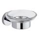 Milano Mirage - Modern Round Wall Mounted Bathroom Glass Soap Dish with Chrome Holder