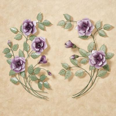 Les Fleurs Rose Bouquet Wall Art Mulberry Set of Two, Set of Two, Mulberry