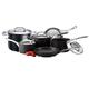 Circulon Infinite Induction Hob Pan Set - 6 Piece Non Stick Pots and Pans Sets with Stainless Steel Lids & Handles, Premium Dishwasher Safe Cookware, Black