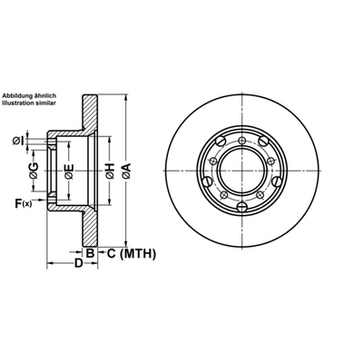 ATE Bremsscheibe vorne rechts links voll 280,0mm für MERCEDES-BENZ A6014210312 A6014210512 6014210512 24.0122-0140.1