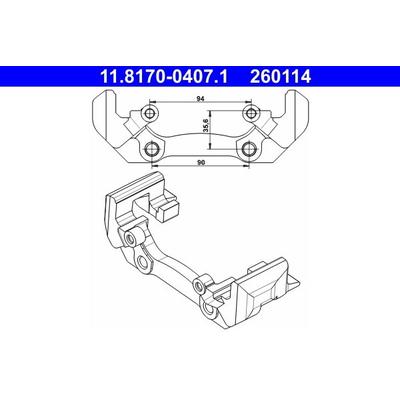 ATE Halter, Bremssattel hinten rechts links für MERCEDES-BENZ A0004211506 0004211506 11.8170-0407.1