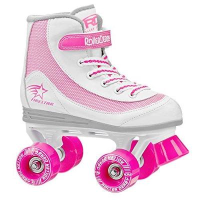 Roller Derby Girls' FireStar Quad Roller Skates, Pink/White