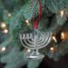 Northlight Seasonal 3.25" Blue & Silver Hanging Hanukkah Menorah Ornament Metal in Gray/Yellow | 2.5 H x 3.25 W x 0.25 D in | Wayfair 31741315