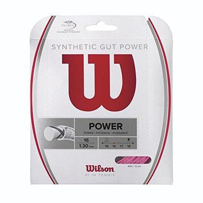 Wilson Synthetic Gut Power 16-Gauge Tennis Racket String (Pink) One Size