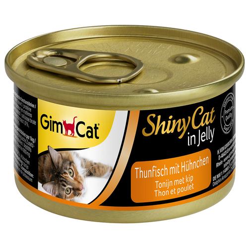 24 x 70g ShinyCat Jelly Thunfisch & Hühnchen GimCat Katzenfutter nass