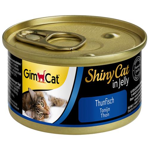 24 x 70g ShinyCat Jelly Thunfisch GimCat Katzenfutter nass