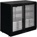 Polar Back Bar Cooler with Sliding Doors in Black with LED Lighting 198Ltr 230W