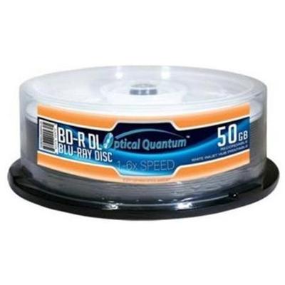 Quantum OPTICAL QUANTUM OQBDRDL06WIPH-25 50GB 6X BD-R DL WHITE INKJET HUB PRINTABLE 25PK
