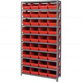Quantum Storage Systems 1875-208 Steel Shelving with 36 6 in. Shelf Bins Red - 36 x 18 x 75 in.