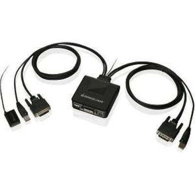 IOGear 2-Port USB DVI Cable KVM Switch GCS922U - KVM switch - 2 ports - des