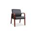 Lorell Black Leather Wood Frame Guest Chair, Black Mahogany