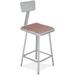 National Public Seating 6300 Square Stool w/ Backrest - Fixed Height (18" H)
