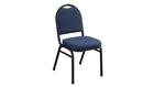 National Public Seating 9254-SV Fabric Padded Stack Chair Midnight Blue Fabric/Silvervein