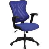Flash Furniture - High Back Blue Mesh Chair With Nylon Base - BL-ZP-806-BL-GG screenshot. Chairs directory of Office Furniture.