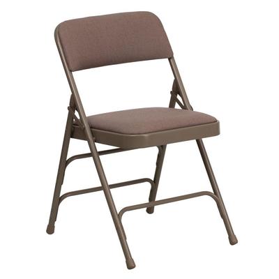 Flash Furniture Beige Metal Folding Chair with 1 inch Padded Fabric Seat