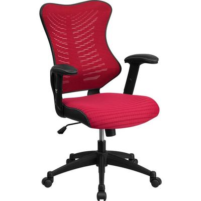 Flash Furniture Bl-zp-806-by-gg High Back Burgundy Mesh Chair With Nyl
