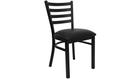 Flash Furniture Black Ladder Back Metal Restaurant Chair With Black Vinyl Seat