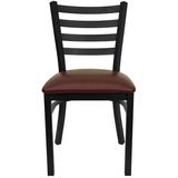 Flash Furniture Black Ladder Back Metal Restaurant Chair With Burgundy Vinyl Seat screenshot. Chairs directory of Office Furniture.