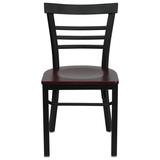 Flash Furniture Black Ladder Back Metal Restaurant Chair With Mahogany Wood Seat screenshot. Chairs directory of Office Furniture.