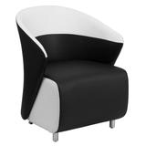 Flash Furniture Black Leather Reception Chair with White Detailing, ZB-7-GG screenshot. Chairs directory of Office Furniture.