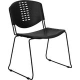 Flash Furniture Black Plastic Stack Chair With Black Powder Coated Frame Finish screenshot. Chairs directory of Office Furniture.