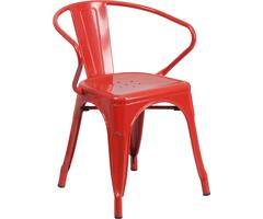 Flash Furniture Ch-31270-red-gg Red Metal Chair With Arms