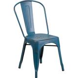 Flash Furniture Distressed Kelly Blue Metal Indoor-Outdoor Stackable Chair, ET-3534-KB-GG screenshot. Chairs directory of Office Furniture.
