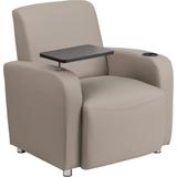 Flash Furniture Gray Leather Guest Chair with Tablet Arm Chrome Legs and Cup Holder, BT-8217-GV-GG screenshot. Chairs directory of Office Furniture.