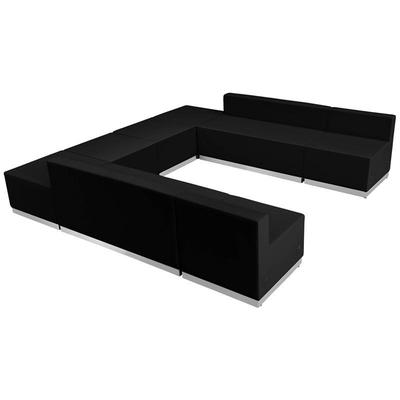 Flash Furniture HERCULES Alon Series Black Leather Reception Configuration 8 Pieces, ZB-803-710-SET-