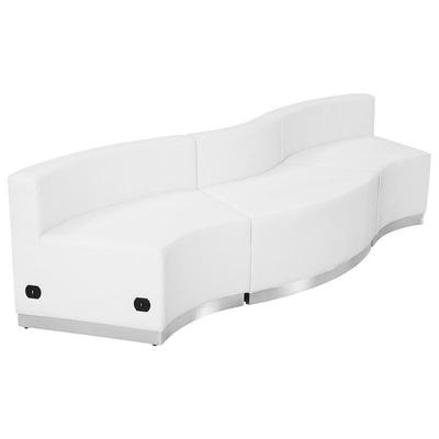 Flash Furniture HERCULES Alon Series White Leather Reception Configuration 3 Pieces, ZB-803-720-SET-