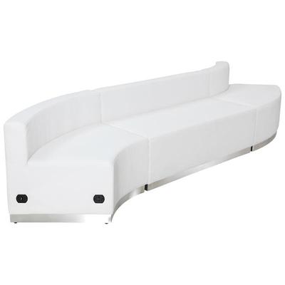 Flash Furniture HERCULES Alon Series White Leather Reception Configuration 3 Pieces, ZB-803-850-SET-