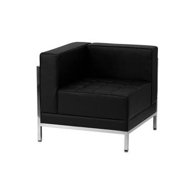 Flash Furniture HERCULES Imagination Series Contemporary Black Leather Left Corner Chair with Encasi
