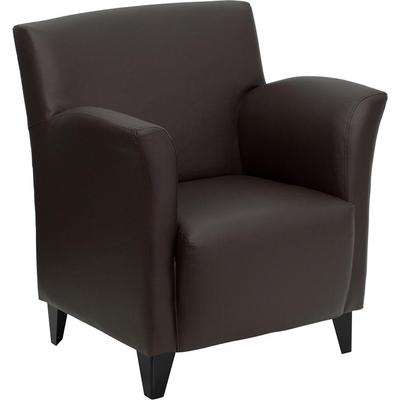Flash Furniture HERCULES Roman Series Brown Leather Reception Chair, ZB-ROMAN-BROWN-GG